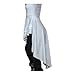 White Asimmetrical Women Tunic, Round Neck, Short Sleeves. (US, Alpha, Large, Regular, Regular, White)