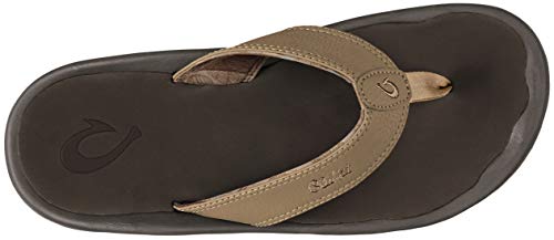 Image of OluKai Ho'opio Leather Women's Beach Sandals, Full-Grain Leather Flip-Flop Slides, Modern Low Profile Design & Comfortable Fit