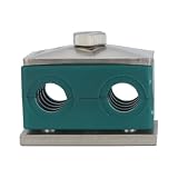 Tubeclo 1/8” Twin Series Pipe Clamp, Polypropylene with 316 Stainless Steel Hardware, Weld Mounting