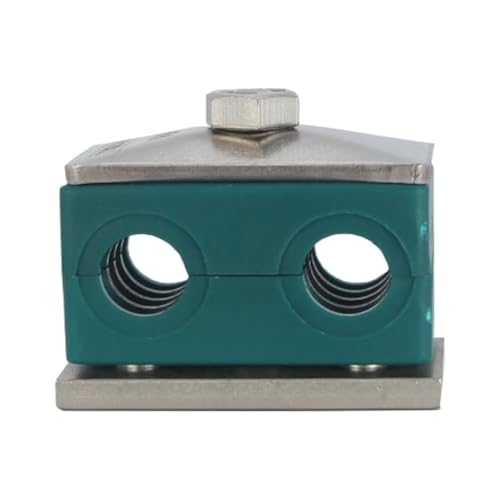Tubeclo 1/8'' Twin Series Pipe Clamp, Polypropylene with 316 Stainless Steel Hardware, Weld Mounting