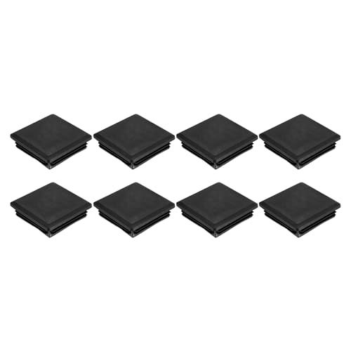 Image of uxcell 8Pcs Square Plastic Plugs, 80 x 80mm /3.15 x 3.15inch PE Pipe Tubing End Caps for 72-78mm /2.83-3.07inch Square Tube Furniture Chair Leg, Black