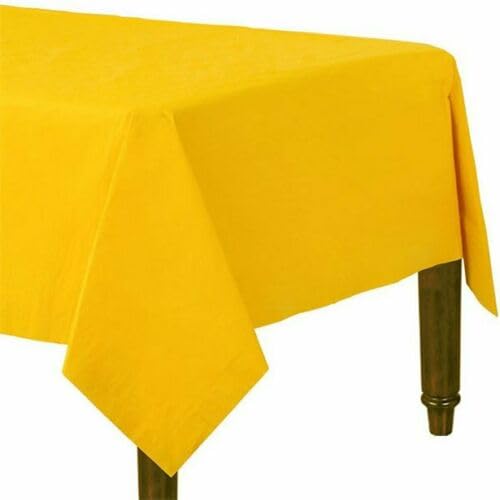 Venuscello Yellow Venuscello® - Pack Of 25 Paper Table Covers Square Tabletop Disposable Folded Cloth To Buffet Table & Birthday Party - 90Cm X 90Cm