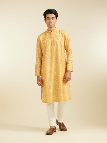 Image of DIWAS BY MANYAVAR Men's Cotton Blend Printed Kurta (1pc)