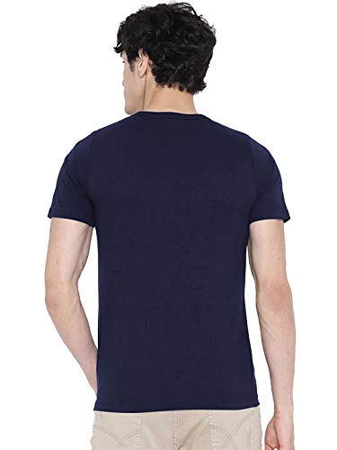Image of LAZYCHUNKS Henley Neck Men's Cotton Half Plain Sleeves Slim Fit T-Shirt | Round Neck Men's Tshirt | Solid Colors | Summer Wear | - Multicolor