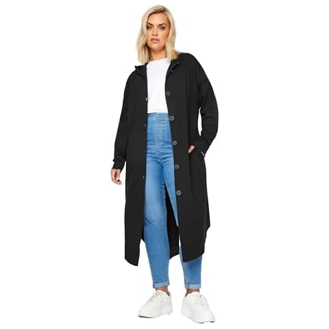 Yours Curve Plus Size Hooded Maxi Jacket Cover