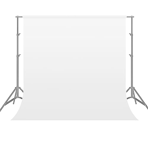 Fondo Fotográfico Blanco para Vídeo de 3x3m, Bonvvie Fondo Fotográfico Resistente a Las Arrugas, Fondo de Muselina Lavable para Estudio Fotográfico, Televisión, Zoom, Youtube, Reunión en Línea