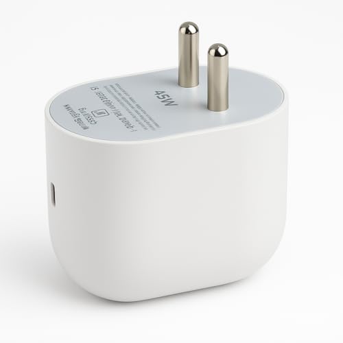 Image of Original Google 45W Type C Rapid Charger Adapter | for Pixel 10 10 Pro /10 Pro XL /9 Pro XL /9 Pro Fold /9 Pro /9 /9a /8 Pro,8 Pro /Laptop, Tablet, Chromebook & More | 45W Fast Charging USB-C Adapter - White