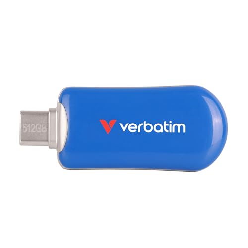 Image of Verbatim Plectra USB-C Stick 512GB USB 3.2 Gen1 Memory Stick 100MB /s | USB-C Flash Drive, Compact with up to 100MB /s, Memory for iPad, iPhone, Smartphone, Laptop, PC, Compatible with Mac /Windows