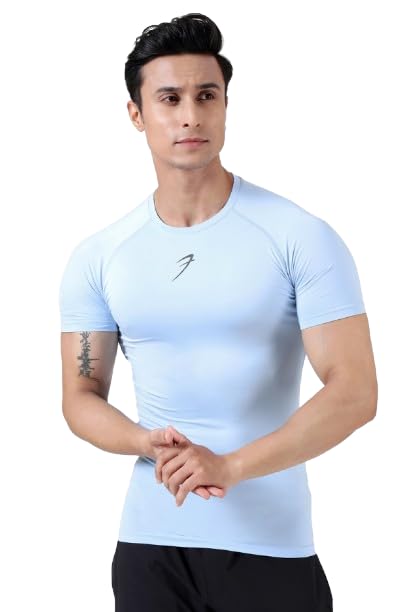 Image of FUAARK Men's Half Sleeve Compression T-Shirt - Athletic Base Layer for Fitness