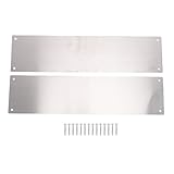 Aramox Edelstahl Türschutzblech, Innen- und Außentürschutz und Deko, 2er Pack mit 14 Schrauben 40x10cm/15,7x3,9 Zoll