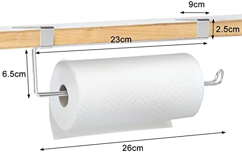 Queiting Kitchen Roll Holder Carbon Steel Cabinet Paper Holder for Paper Towel Hanging Paper Dispenser Storage Rack for Kitchen Bathroom