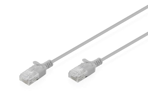 DIGITUS Câble LAN Cat 6 – 0,5 m – Slim – U/UTP non blindé – Gris