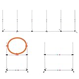 Pawhut 3-TLG. Hunde Agility Set Training für Haustiere Hundetrainigsset Inklusive Tasche Leicht zu tragen Kunststoff Weiß+Gelb