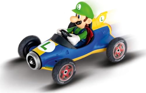 Carrera RC Nintendo Mario Kart Mach 8 mit Luigi I ferngesteuertes Auto ab 6 Jahren für drinnen & draußen I Mini Mario Kart mit Fernbedienung zum Mitnehmen I Spielzeug für Kinder & Erwachsene