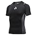 AMZSPORT Maglietta Manica Corta da Uomo a Compressione T-Shirt Sportiva Freddo Secco Maglia Corsa, Nero M