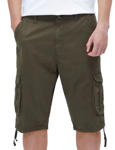 Best South BEST SOUTHDDK3-OLIVE GREEN-40 Men'S Long Cargo Shorts Casual Below Knee 13 Inches Capri Shorts Relaxed Fit thumb #4