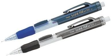 Pentel Side FX Automatic Pencil with Eraser Refill, 0.7mm, Color may vary, 2 Pack (PD257EBP2)