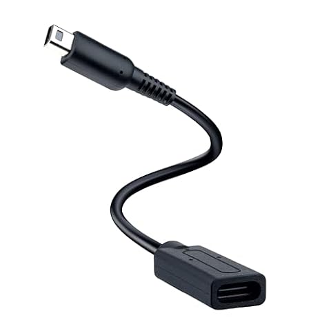 Mcbazel Adapter kabla ładowarki typu C do Nintendo DSi/2DS/3DS, w tym modele XL i New - czarny(18,5 cm)