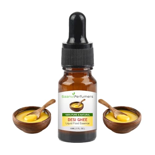 Saanvi Perfumers Cow Ghee Flavour Essence For Ghee Making, Sweets, Cheesecake and Biryani Restaurant Food | Liquid Food Essence (15ml)