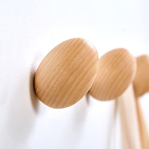 Generic EGG HANGER-4PACK 4 Pack) Qexilah Natural Beech Wooden Wall Hook, Cute Egg Shape Wall Mounted Hooks Wall Simple Hanger, Home Decoration Hanger Wall Hook For Hanging Clothes, Hat, Coat thumb #4
