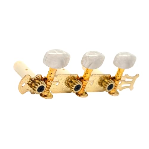 Bouton d'accordage pour guitare classique à trois cordes dorée gauche mécanique seule
