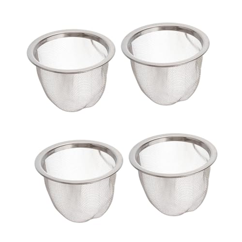 BRIGHTFUFU 4 piezas Infusor de Té de Acero Inoxidable Filtro Fino Resistente Altas Temperaturas Colador Reutilizable para Tetera Malla Reemplazable para Infusiones sin Residuos