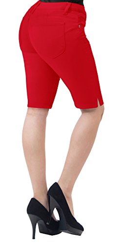 Super Comfy Stretch Bermuda City Shorts B43308 Red 7
