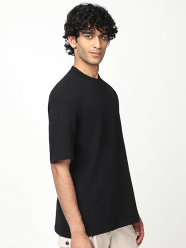 Image of Bewakoof Men's Solid Oversized Fit Half Sleeve Round Neck T-Shirt Air 1.0 | | Lightweight | Multipurpose
