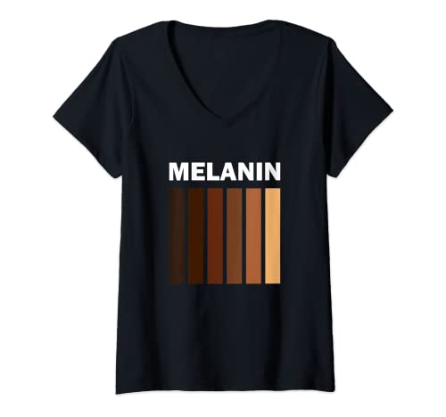 Mujer Melanina Melanated Black Pride Historia Hombres Mujeres Regalo Camiseta Cuello V