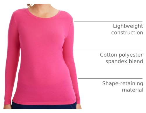 Image of Healing Hands Underscrub Long Sleeve Women Knits Scrub Tops | Soft Cotton Blend Knit, Breathable Stretch Comfort, Machine Wash, Easy Care Fabric, Ideal For Layering Under Scrubs