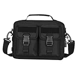 Alipis Borsa da Pesca Tracolla Leggera per Uomo e Donna Organizer per Attrezzi e Accessori capacità Media per Esterno e Campeggio Porta Telefono e Oggetti Personali Nero