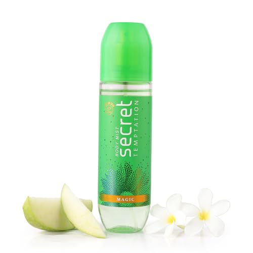 Secret Temptation Magic Body Mist Perfume for Women, 135ml|Long-Lasting Fragrance|Dermatologically Tested & Safe on SkinlFloral Body Mist|No Gas Deo for Women