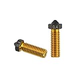 Volcano Brass PTFE-Düse, beschichtet, Antihaft-Filament, V6-Düse, PTFE-beschichtetes Messing, Antihaft-PLA-Extruderdüse, 0,3/0,4/0,5/0,6/0,8/1,0 mm für 1,75 mm Ender3 Pro CR10/S Hotend... (Volcano