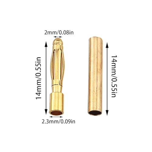 15 pares conectores banana macho y hembra 2mm chapado oro miniatura 2