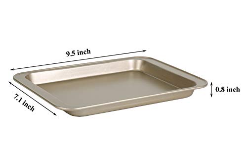 Small Baking Sheet 2 Pack, Walooza 8 Inch Carbon Steel Half Toaster Oven Pan Tray Replacement, Heavy-Gauge Steel, Set Of 2 #TOP1