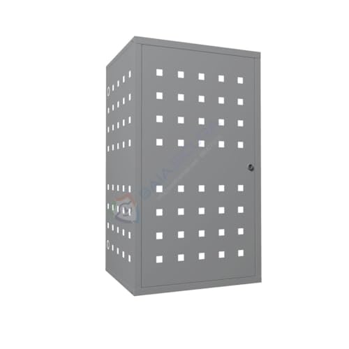 BAIA SICURA Copribombola Portabombola Gas da Esterno in Alluminio Preverniciato | Tutte Le Misure (Grigio Inox RAL 9006, 120 H x 50 L x 53 P Cm)