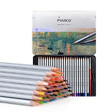 MARCO Matite Colorate 7120-48 Colori Solubili in Acqua - Matite Esagonali in Legno con Pennello - Set Ideale per Principianti - Scatola di Ferro, Portatile - Immagine 5