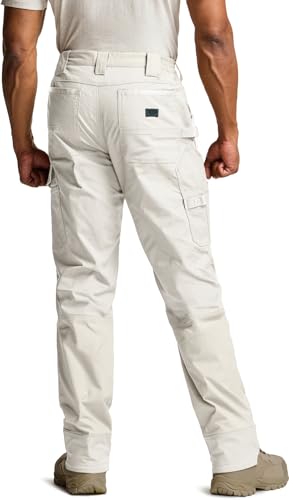 Image of CQR Men's Quick Dry Work Pants, Water Resistant Outdoor Tactical Pants, Lightweight Stretch Cargo Hiking Pants