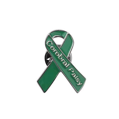 Cerebral Palsy Awareness Ribbon Pin Cerebral Palsy Awareness Month Gifts Green Ribbon Pin (Cerebral Palsy pin)