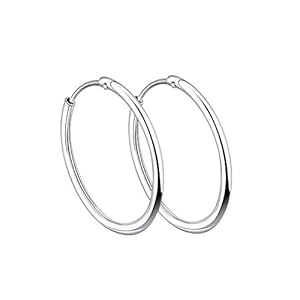 YL Hoop Earrings 925 Sterling Silver Polished Circle Endless Earrings Hoops Diameter Jewelry 9,13,15,20,30,35,50mm