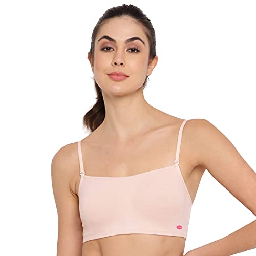 Image of Enamor Moulded Double Layer Front Women's Cotton Cami Bra - Detachable Slim Straps with Back Keyhole, Non Padded, Wirefree, High Coverage - A022 (Pack of 2)