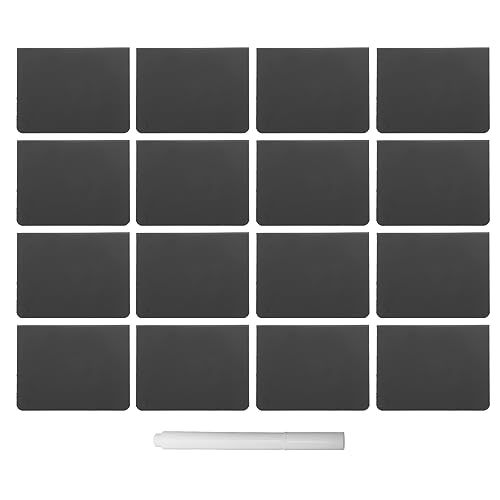 Minipizarra en forma de V, 16 Uds., borrable, reutilizable, para mesa de comida, números, tablones de mensajes, decoraciones para fiestas, suministros para eventos (con bolígrafo)