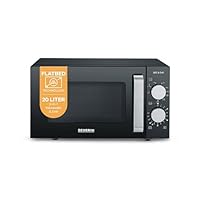 Severin 2-in-1 Mikrowelle mit Grill, 2 Ebenen, flacher Glasboden (Flatbed) statt Drehteller mit XXL-Nutzfläche für eckiges Geschirr, leichte Reinigung, Mikrowellengerät, 20L, schwarz, MW 7762