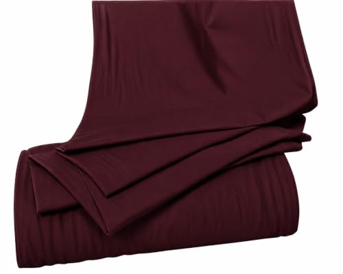 Image of Glus Fabric by The Metre-Mercerised Dyed Cotton for Embroidery-Cross Stitch-Bed Covers-Curtains-Cushion Covers-Table Cloth-Chair Upholstery-Sofa Cover (Marron, 100 cm X144 cm)