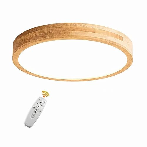 VOMI Holz Deckenlampe LED Dimmbar Fernbedienung Deckenleuchte, Moderne...