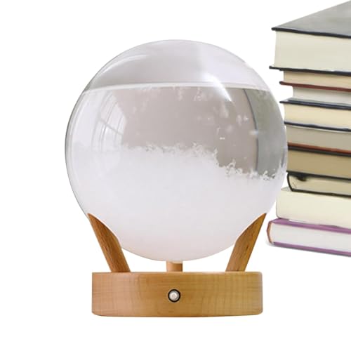 Station thermale, décoration de maison, prévisions de bureau pour salon, balcon,Cristal de prévisions météorologiques - Bouteille en verre tempête sphérique - Boule à souhaits blanche avec socle,