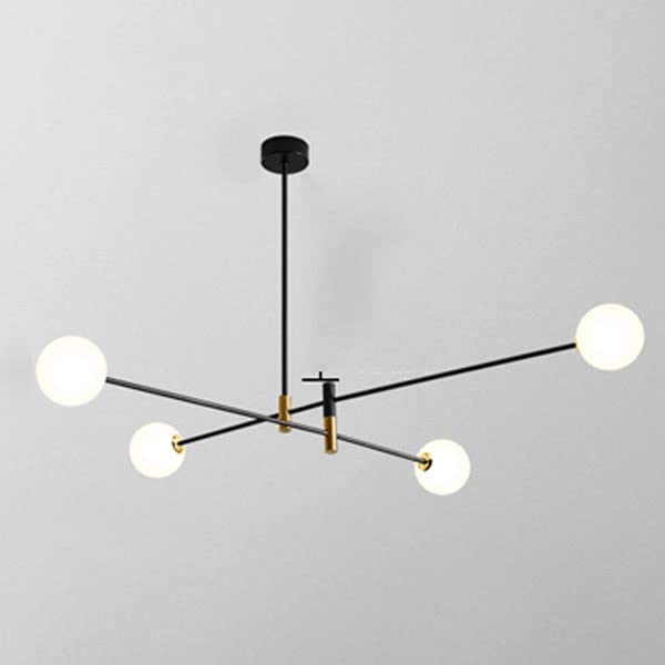 Lustre moléculaire MOCHAMIK noir éclairage complet 8 lumières pour grand salon sombre