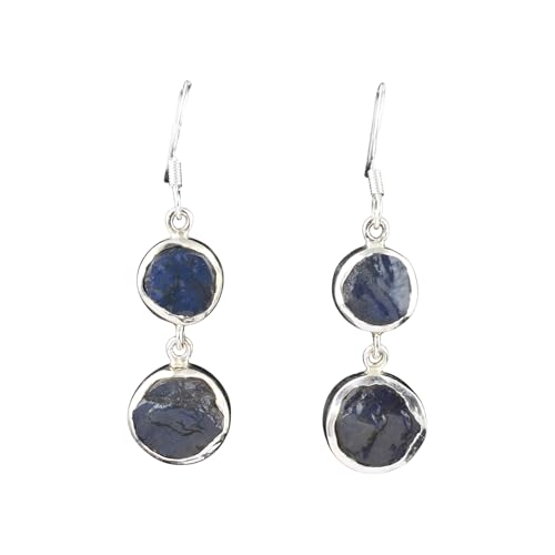 Boucles d'oreilles labradorite brute argent 925 pierres naturelles