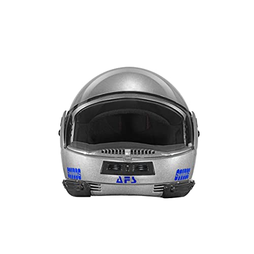 Image of Studds Ninja Pastel Plain Flip Up Full Face Helmet (Silver Grey, M)