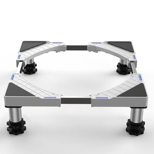 DEWEL Support de Machine à Laver Base Socle pour Frigo Lave-linge Sèche-linge 45-65 cm Hauteur Réglable 18-22 cm Charge 300 kg